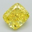 2.62 Ct. Fancy Vivid Yellow Cushion Lab Grown Diamond