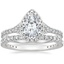 18K White Gold Luxe Joy Diamond Ring (3/8 ct. tw.) with Luxe Bliss Diamond Ring (1/3 ct. tw.)