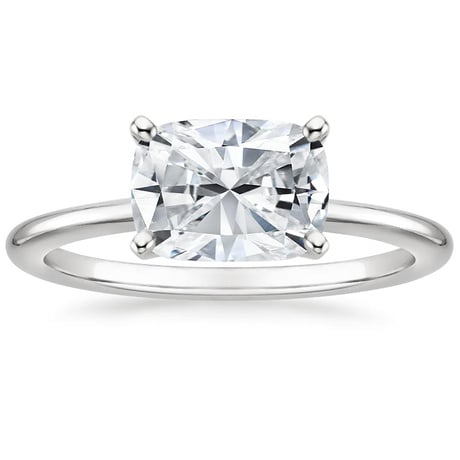 18K White Gold Horizontal Petite Comfort Fit Solitaire Ring