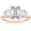 14K Rose Gold Luxe Rhiannon Five Stone Diamond Ring, smalltop view