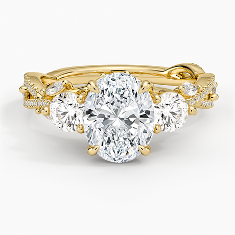 18K Yellow Gold Luxe Secret Garden Three Stone Diamond Ring (1 ct. tw.)