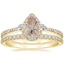 18K Yellow Gold Luxe Aria Halo Diamond Ring (1/4 ct. tw.) with Luxe Sia Diamond Open Ring (1/5 ct. tw.)