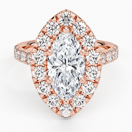 14K Rose Gold Adele Halo Diamond Ring