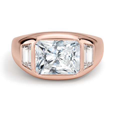 14K Rose Gold Sloane Three Stone Trapezoid Dome Diamond Ring (1/2 ct. tw.)
