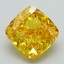 3.05 Ct. Fancy Vivid Yellow Cushion Lab Grown Diamond