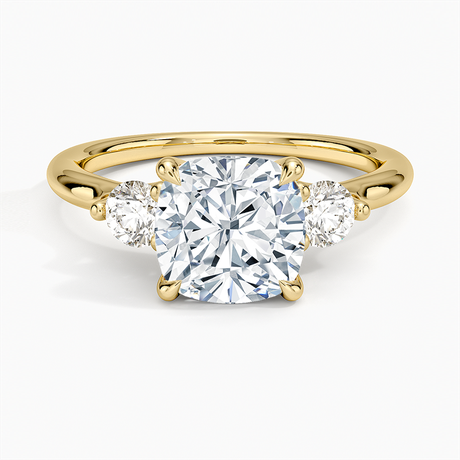 18K Yellow Gold Freesia Three Stone Diamond Ring (1/3 ct. tw.)