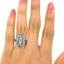 The Yevette Ring, smallzoomed in top view on a hand