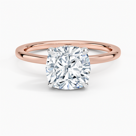 14K Rose Gold Platinum Adorned Mixed Metal Diamond Ring