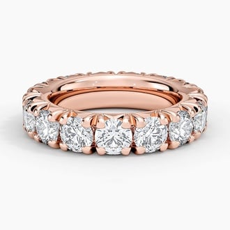 French Pavé Eternity Diamond Ring (6 ct. tw.) in 14K Rose Gold