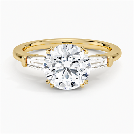 18K Yellow Gold Symphony Double Prong Three Stone Diamond Ring (1/2 ct. tw.)