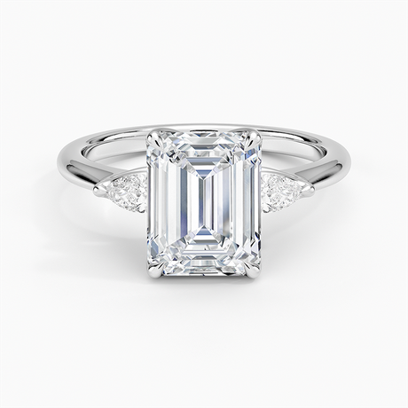 Platinum Petite Fleur Three Stone Diamond Ring