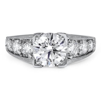 Custom Vintage-Inspired Hand Engraved Diamond Ring