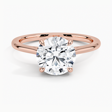 14K Rose Gold Petal 1.5mm Solitaire Ring
