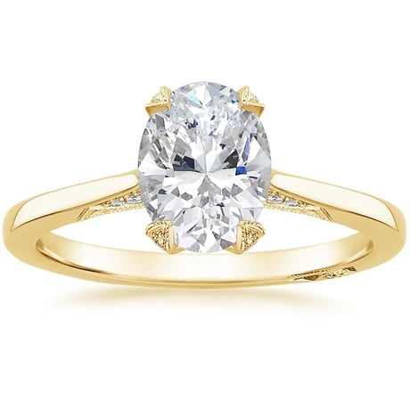 Cathedral Shoulder Diamond Accented Prong Setting