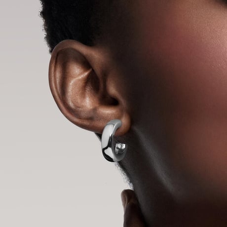 Medium Sculpted Dome Hoop Earrings