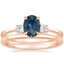 14K Rose Gold Selene Diamond Ring (1/10 ct. tw.) with Petite Comfort Fit Wedding Ring