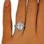 The Raisie Ring, smalltop view on a hand
