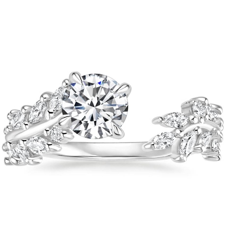 18K White Gold Sweeping Ivy Diamond Bridal Set (1 ct. tw.)