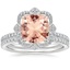 18KW Morganite Reina Diamond Ring with Luxe Ballad Diamond Ring (1/4 ct. tw.), smalltop view