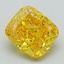 2.13 Ct. Fancy Vivid Yellow Cushion Lab Grown Diamond