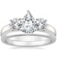 Platinum Three Stone Trellis Diamond Ring with 2mm Comfort Fit Wedding Ring