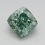 1.70 Ct. Fancy Vivid Green Cushion Lab Grown Diamond