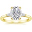 18K Yellow Gold Tapered Baguette Three Stone Diamond Ring, smalltop view