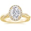 18K Yellow Gold Petite Twisted Vine Halo Diamond Ring (1/4 ct. tw.), smalltop view