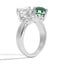 Bypass Lab Emerald and Lab Diamond Ring, smallside view