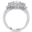 Geometric Double Halo Diamond Ring, smallside view