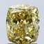 2.04 Ct. Fancy Vivid Yellow Cushion Lab Grown Diamond