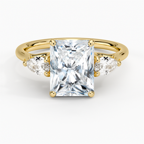 Trellis Three Stone Pear Diamond Ring