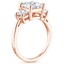 14K Rose Gold Embrace Three Stone Diamond Ring, smallside view