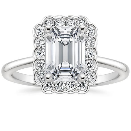 Floral Halo Engagement Ring