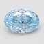 4.02 Ct. Fancy Vivid Blue Oval Lab Grown Diamond