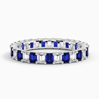 Lab Sapphire and Diamond Eternity Ring