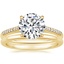 18K Yellow Gold Lissome Diamond Ring (1/10 ct. tw.) with Petite Comfort Fit Wedding Ring