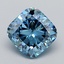 3.09 Ct. Fancy Vivid  Blue Cushion Lab Grown Diamond