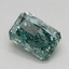 1.21 Ct. Fancy Vivid Bluish Green Radiant Lab Grown Diamond