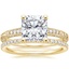 18K Yellow Gold Luxe Hudson Diamond Ring (1/10 ct. tw.) with Luxe Ballad Diamond Ring (1/4 ct. tw.)