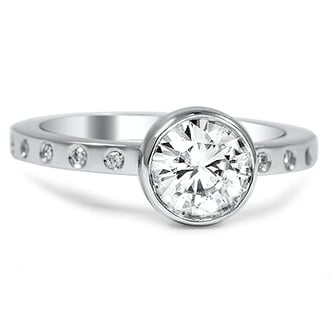 Custom Round Flush Set Engagement Ring