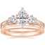 14K Rose Gold Three Stone Hudson Diamond Ring (1/3 ct. tw.) with Petite Comfort Fit Wedding Ring