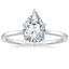 18K White Gold Secret Halo Six-Prong Diamond Ring, smalltop view