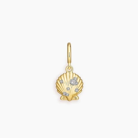 Shell Cultured Pearl and Diamond Charm