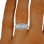 The Hollace Ring, smallzoomed in top view on a hand