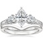 18K White Gold Three Stone Hudson Diamond Ring (1/3 ct. tw.) with Chevron Ring