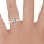 14K Rose Gold Arden Diamond Ring, smallzoomed in top view on a hand