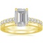 18KY Moissanite Sienna Diamond Ring (2/5 ct. tw.) with Petite Quattro Diamond Ring, smalltop view