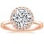 14K Rose Gold Vienna Halo Diamond Ring, smalltop view