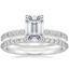 18K White Gold Luxe Elodie Diamond Ring (1/4 ct. tw.) with Petite Shared Prong Diamond Ring (1/4 ct. tw.)